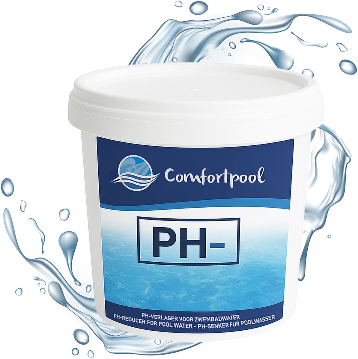 pH-min poeder | 1 kg | Verlaagt de pH waarde | Voor helder zwembadwater | Comfortpool